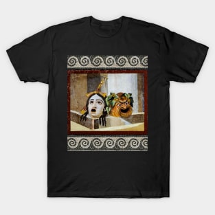 ANTIQUE ROMAN MOSAICS ,GREEK COMEDY THEATER MASKS T-Shirt